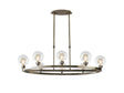 Lathen Antique Brass 8 Light Oval G9 Telescopic Light