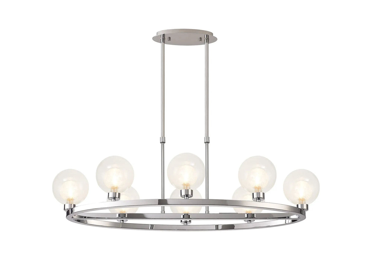 Lathen Polished Chrome 8 Light Oval G9 Telescopic Light