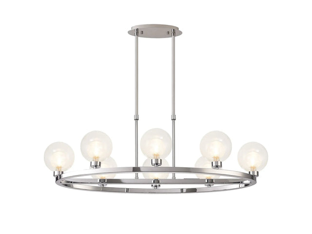 Lathen Polished Chrome 8 Light Oval G9 Telescopic Light