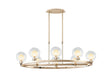 Lathen French Gold 8 Light Oval G9 Telescopic Light
