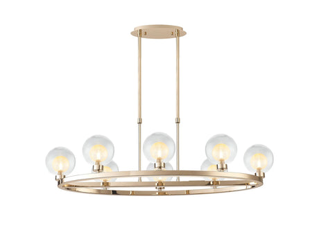 Lathen French Gold 8 Light Oval G9 Telescopic Light