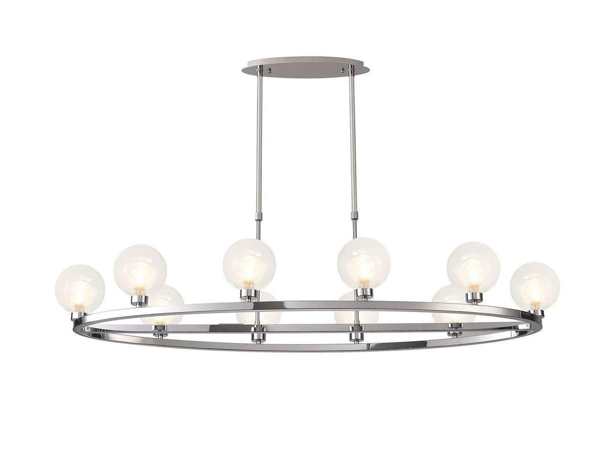 Lathen Polished Chrome 10 Light Oval G9 Telescopic Light