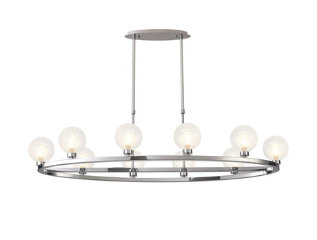 Lathen Polished Chrome 10 Light Oval G9 Telescopic Light
