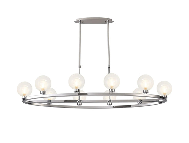 Lathen Polished Chrome 10 Light Oval G9 Telescopic Light