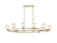 Lathen French Gold 10 Light Oval G9 Telescopic Light