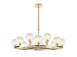 Lathen French Gold 8 + 4 Light Round G9 Telescopic Light