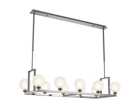 Lathen Polished Chrome 10 Light Rectangle G9 Telescopic Light