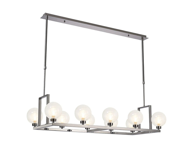Lathen Polished Chrome 10 Light Rectangle G9 Telescopic Light