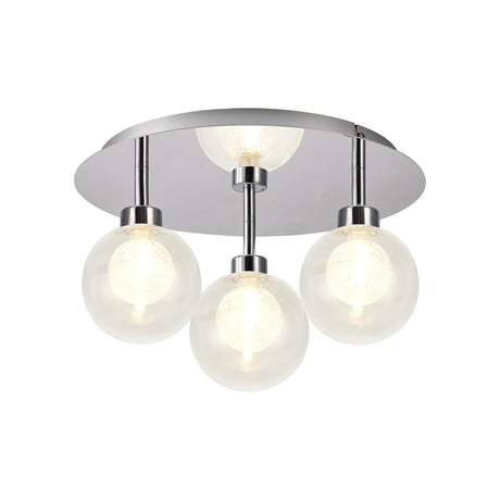 Lathen Polished Chrome Round 3 x G9 35cm Flush Light