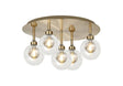 Lathen Antique Brass Round 5 x G9 Flush Light