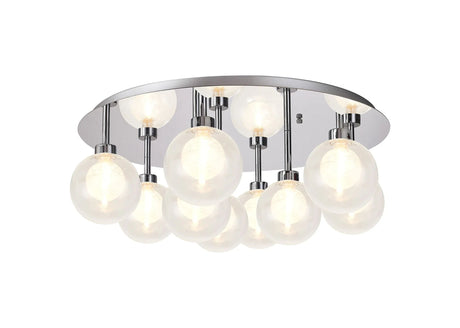 Lathen Polished Chrome/Satin Chrome Round 9 x G9 Flush Light