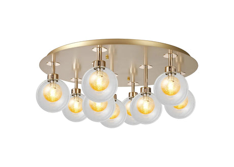 Lathen French Gold/Matt Gold Round 9 x G9 Flush Light