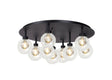 Lathen Satin Black Round 9 x G9 Flush Light