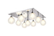 Lathen Polished Chrome/Satin Chrome Square 9 x G9 Flush Light