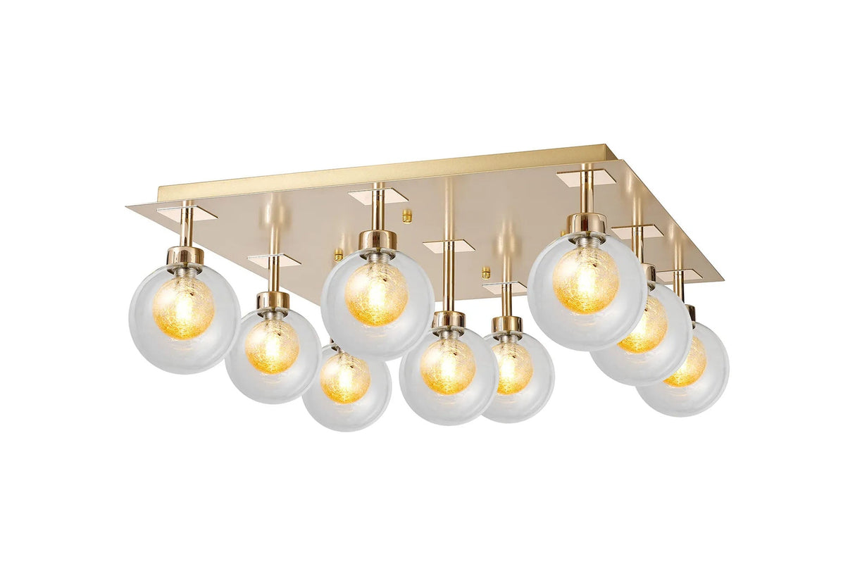 Lathen French Gold/Matt Gold Square 9 x G9 Flush Light