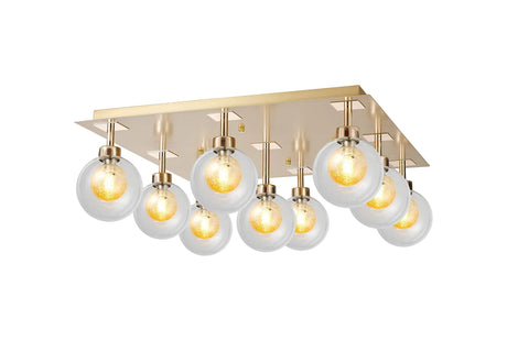 Lathen French Gold/Matt Gold Square 9 x G9 Flush Light