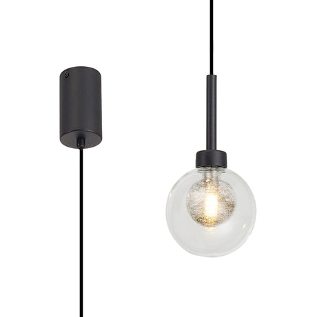 Lathen Satin Black 1 x G9 2m Single Pendant