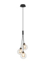 Lathen Satin Black 3 x G9 2m 1 Drop Cluster Pendant