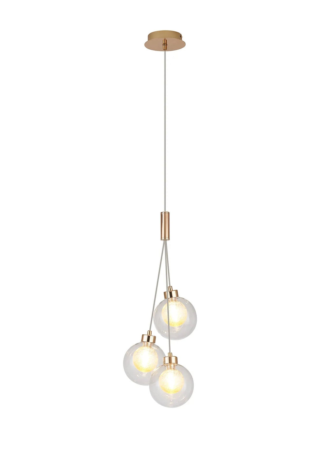 Lathen French Gold 3 x G9 2m 1 Drop Cluster Pendant