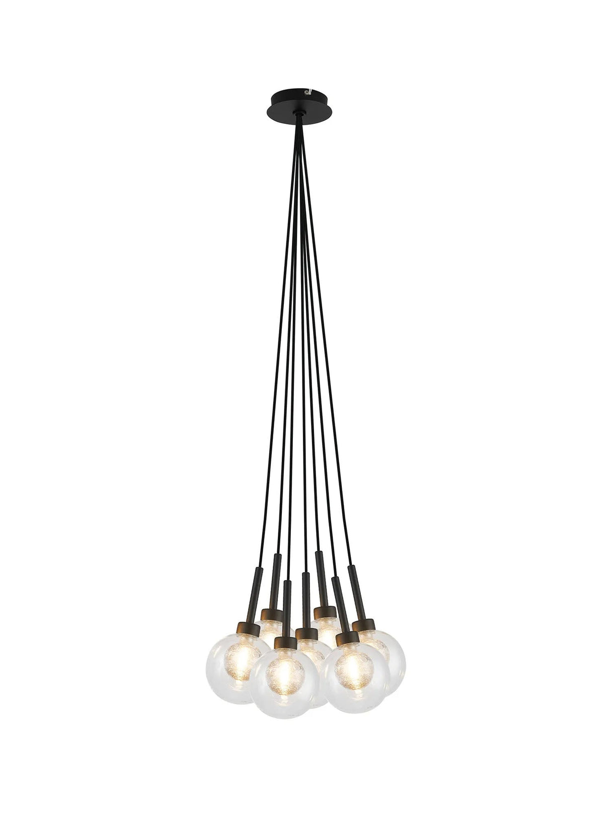 Lathen Satin Black 7 x G9 1.5m Cluster Pendant