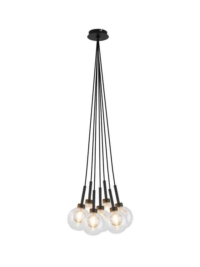 Lathen Satin Black 7 x G9 1.5m Cluster Pendant
