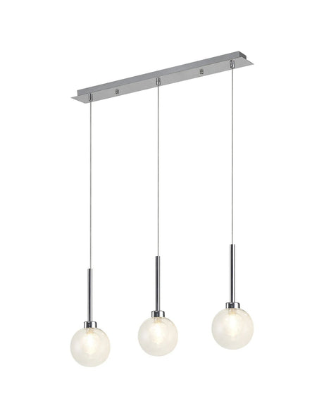Lathen Polished Chrome 3 x G9 2m Linear Pendant
