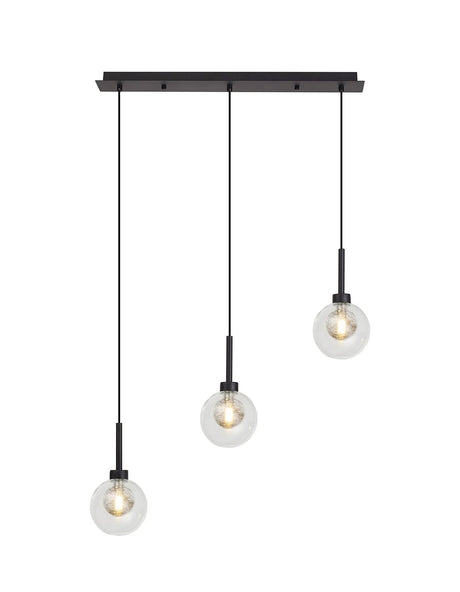 Lathen Satin Black 3 x G9 2m Linear Pendant