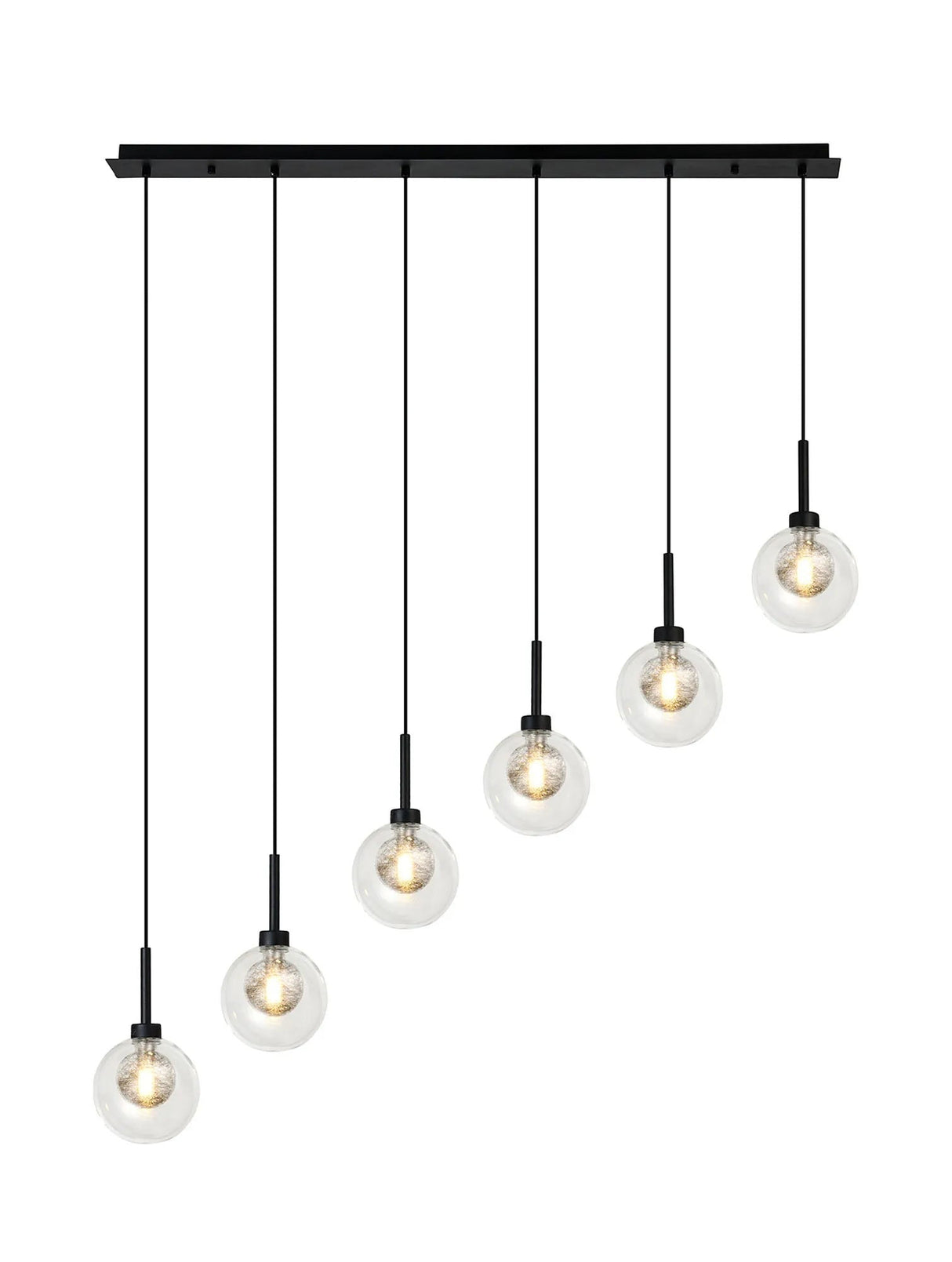 Lathen Satin Black 6 x G9 2m Linear Pendant