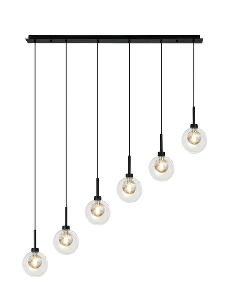 Lathen Satin Black 6 x G9 2m Linear Pendant