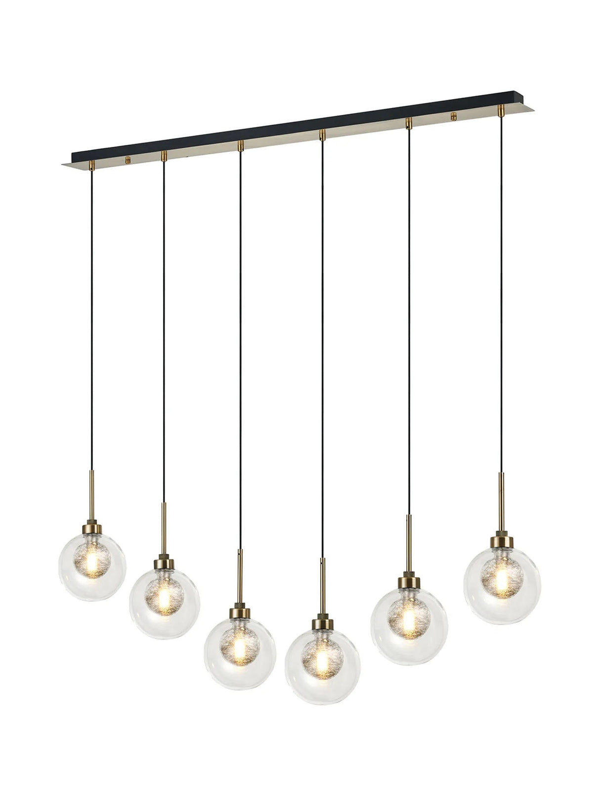 Lathen Antique Brass 6 x G9 2m Linear Pendant