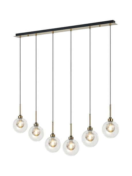 Lathen Antique Brass 6 x G9 2m Linear Pendant