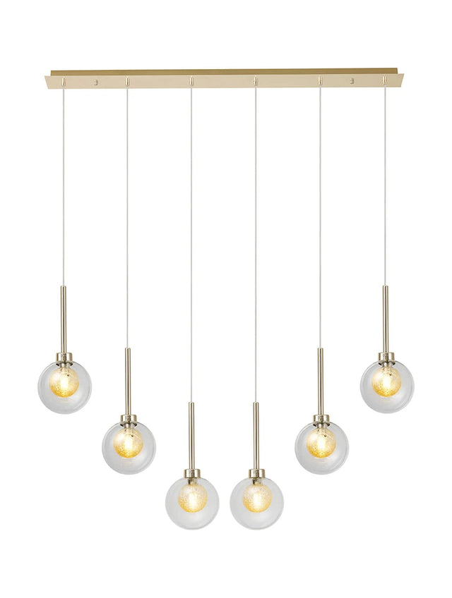 Lathen French Gold 6 x G9 2m Linear Pendant