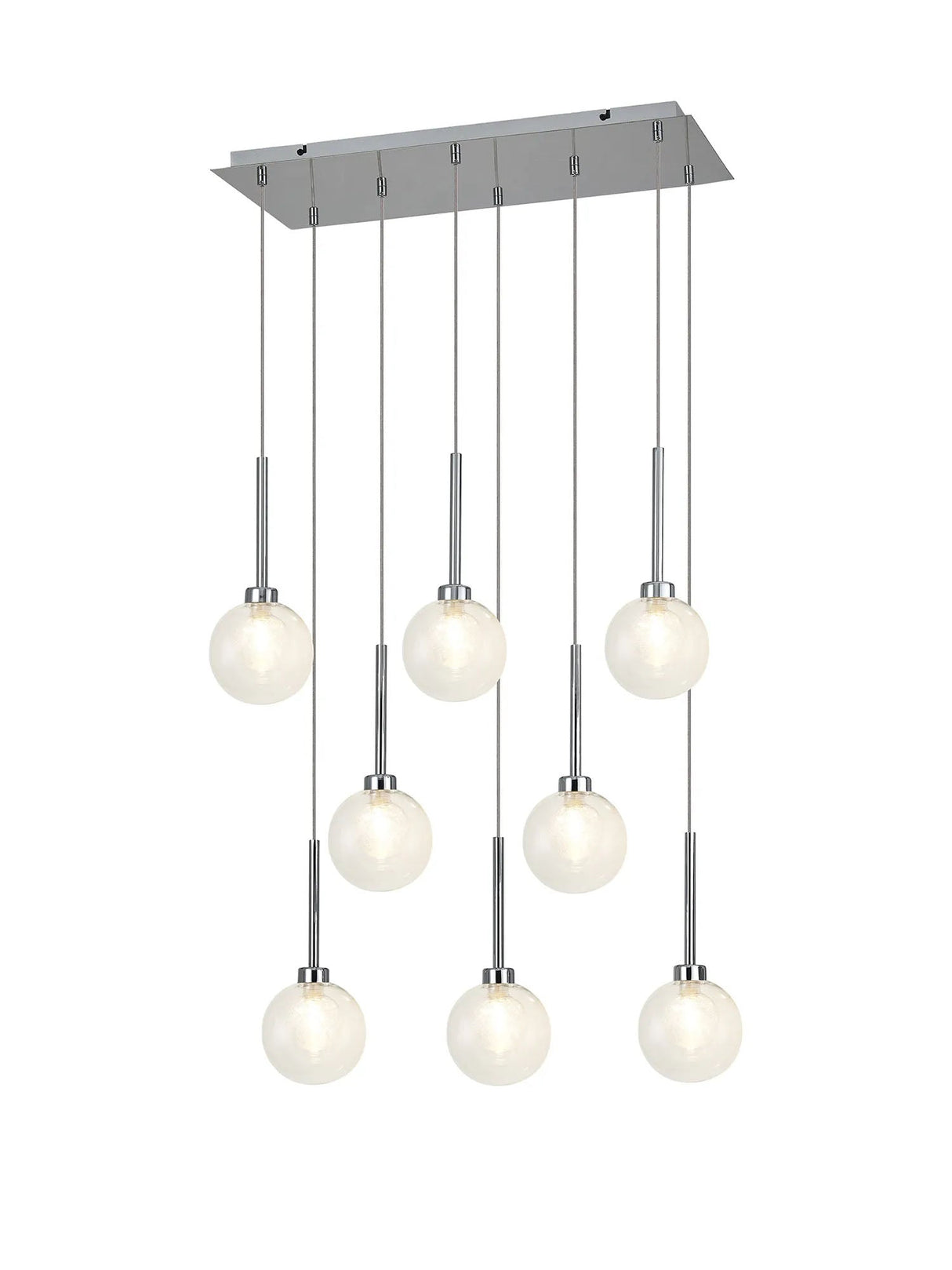 Lathen Polished Chrome 8 x G9 2m Rectangle Multiple Pendant