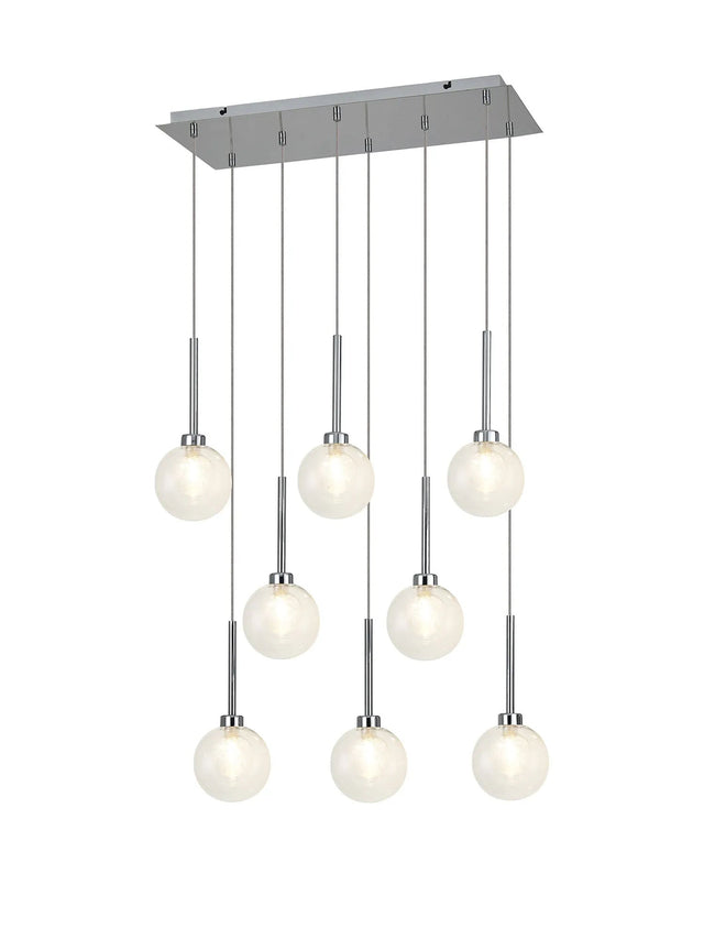 Lathen Polished Chrome 8 x G9 2m Rectangle Multiple Pendant