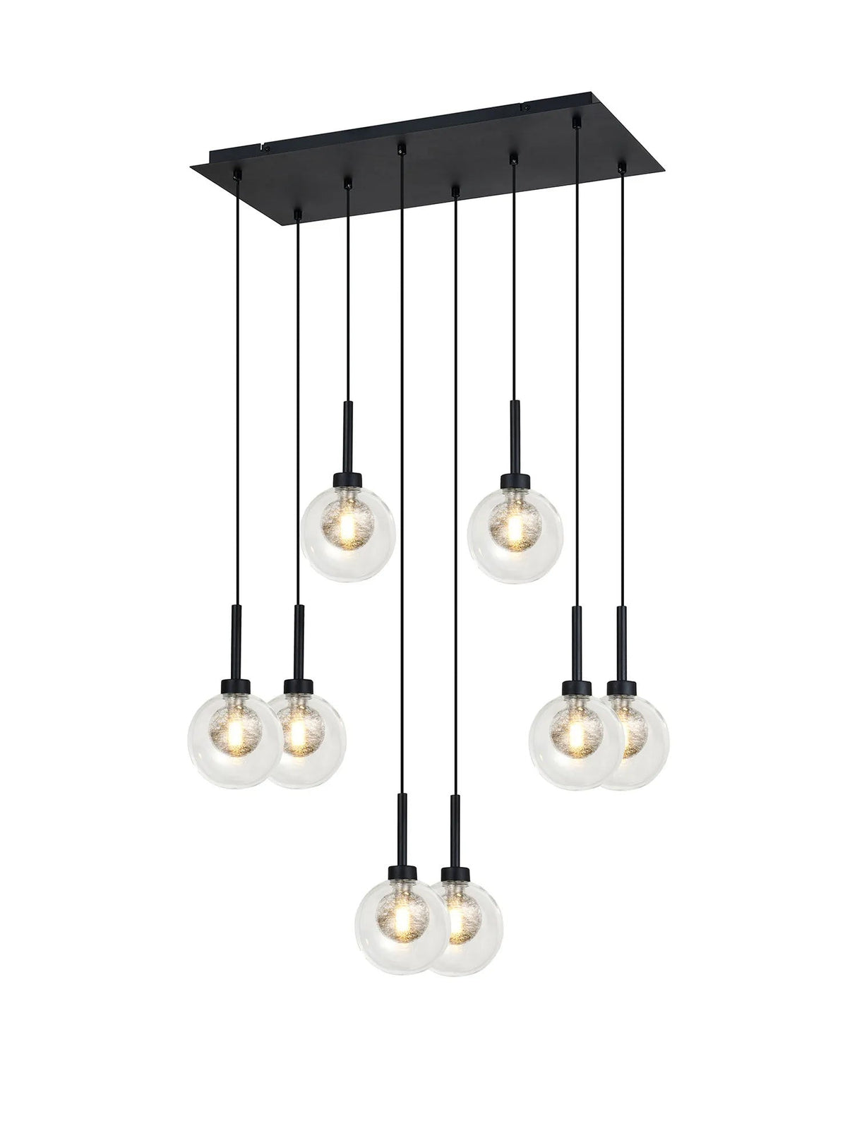 Lathen Satin Black 8 x G9 2m Rectangle Multiple Pendant