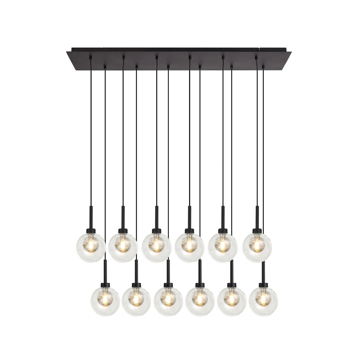 Lathen Satin Black 12 x G9 2m Linear Pendant
