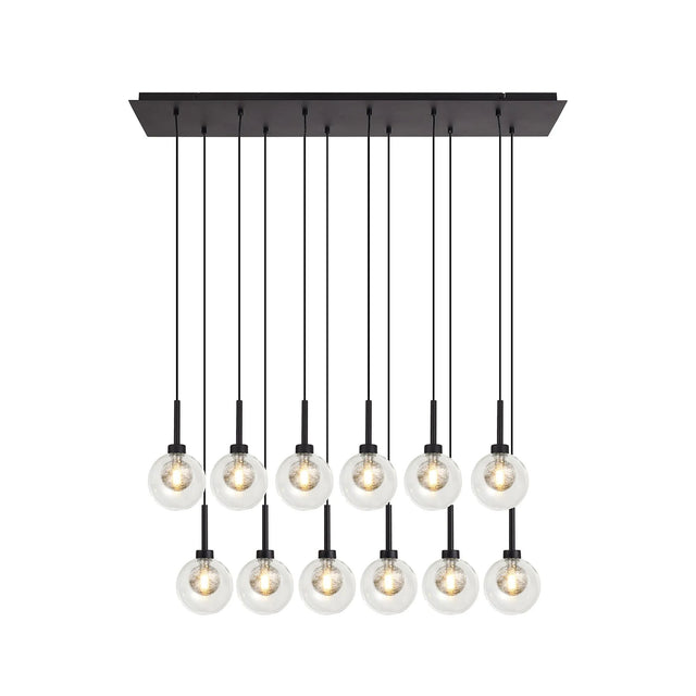 Lathen Satin Black 12 x G9 2m Linear Pendant