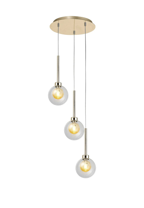 Lathen French Gold 3 x G9 2m Round Pendant