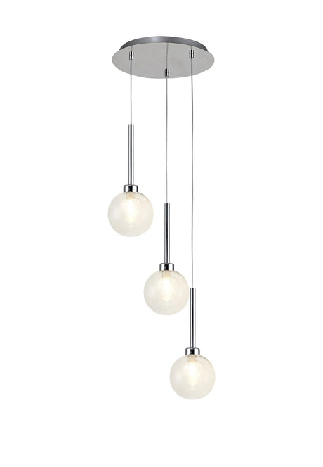Lathen Polished Chrome 3 x G9 2m Round Pendant