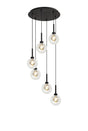 Lathen Satin Black 6 x G9 2.5m Round Multiple Pendant