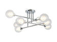 Lathen Polished Chrome 8 x G9 Crossed Arm Semi Flush Light