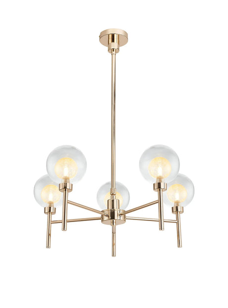 Lathen French Gold 5 x G9 Telescopic/Semi Flush