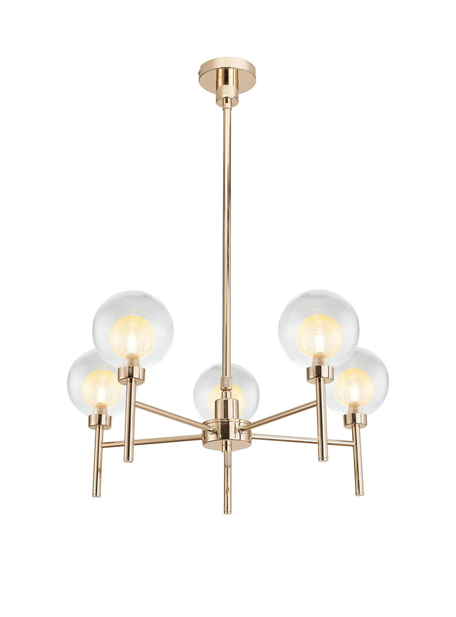 Lathen French Gold 5 x G9 Telescopic/Semi Flush