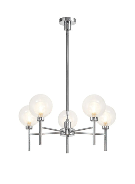 Lathen Polished Chrome 5 x G9 Telescopic/Semi Flush
