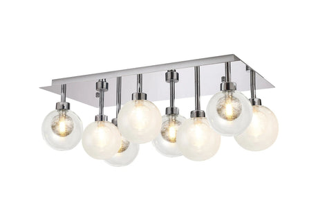Lathen Polished Chrome/Satin Chrome Rectangle 8 x G9 Flush Light