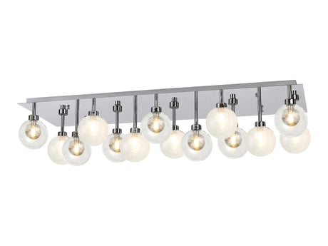 Lathen Polished Chrome/Satin Chrome Rectangle 14 x G9 Flush Light
