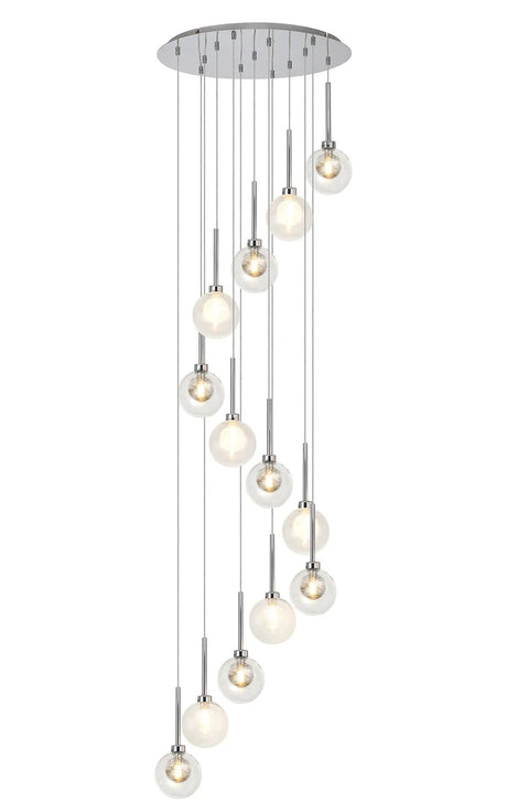 Lathen Polished Chrome 13 x G9 2.5m Round Multiple Pendant