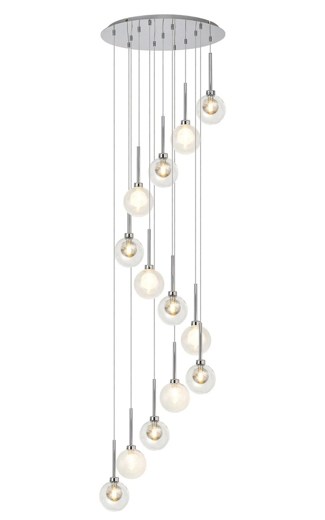 Lathen Polished Chrome 13 x G9 2.5m Round Multiple Pendant