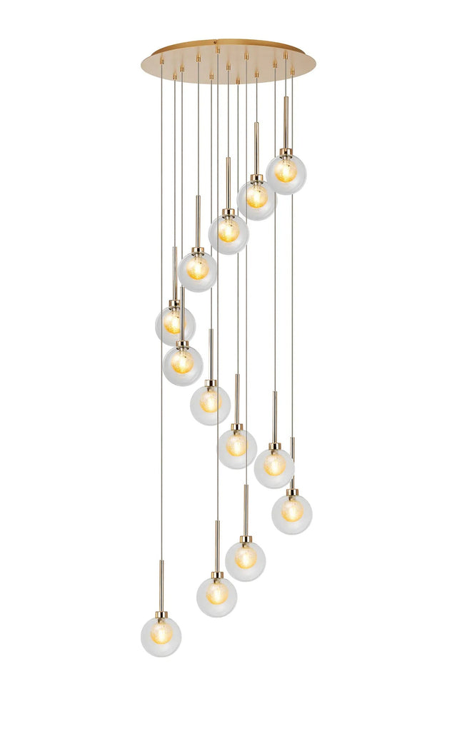Lathen French Gold 13 x G9 2.5m Round Multiple Pendant
