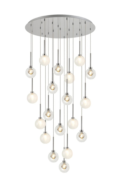 Lathen Polished Chrome 19 x G9 3.5m Round Multiple Pendant